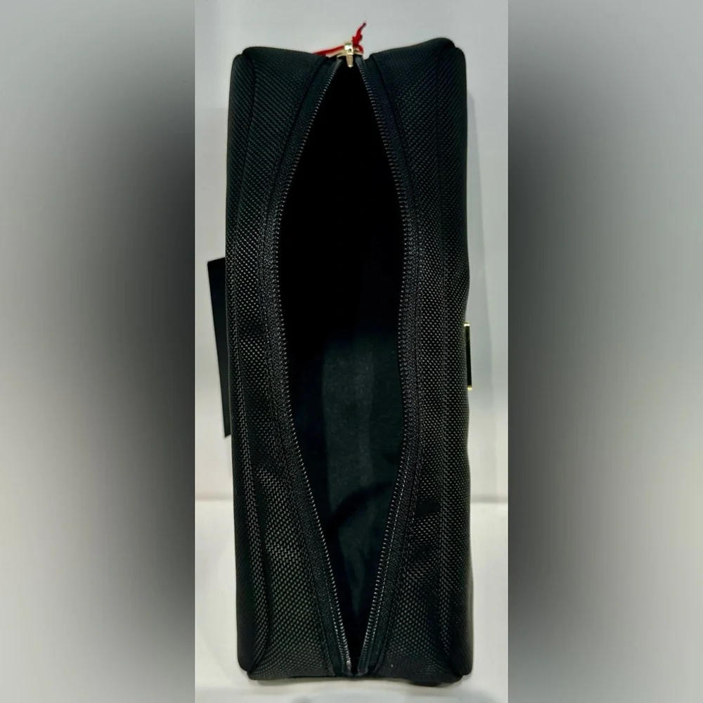NWT Tumi Travel Accessory Zipper Cord Pouch Bag Black Gold Tone Hardware